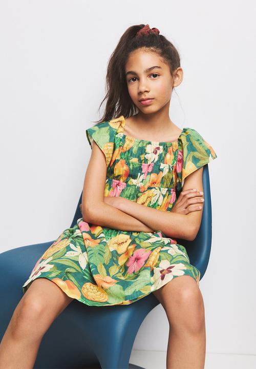 MANGO - DRESS MANGO - Medium Green