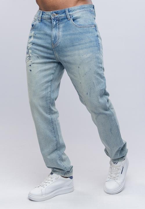 Bogart Man - Bogart script print vintage denim - blue