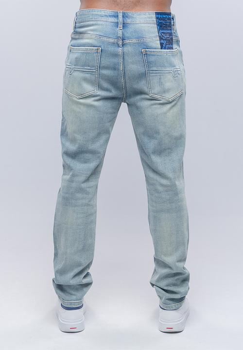 Bogart Man - Bogart script print vintage denim - blue