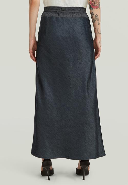 G-STAR - Midi indigo skirt wmn - rinsed