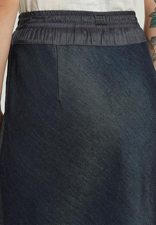 G-STAR - Midi indigo skirt wmn - rinsed