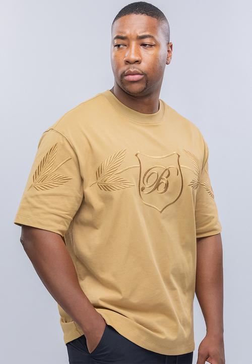 Bogart Man - Bogart laurel crest oversized tee - camel
