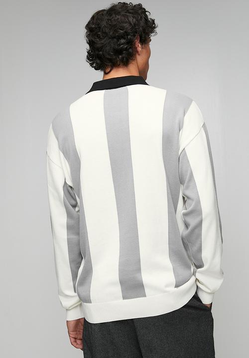 POLO - Moroka Sport Long Sleeve Polo Knit Top - Off White