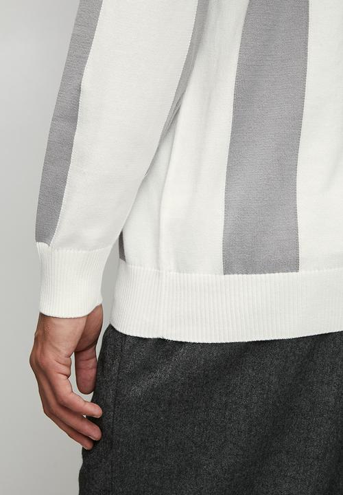 POLO - Moroka Sport Long Sleeve Polo Knit Top - Off White