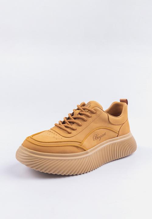 Bogart Man - Bogart ripple platform sneakers - camel