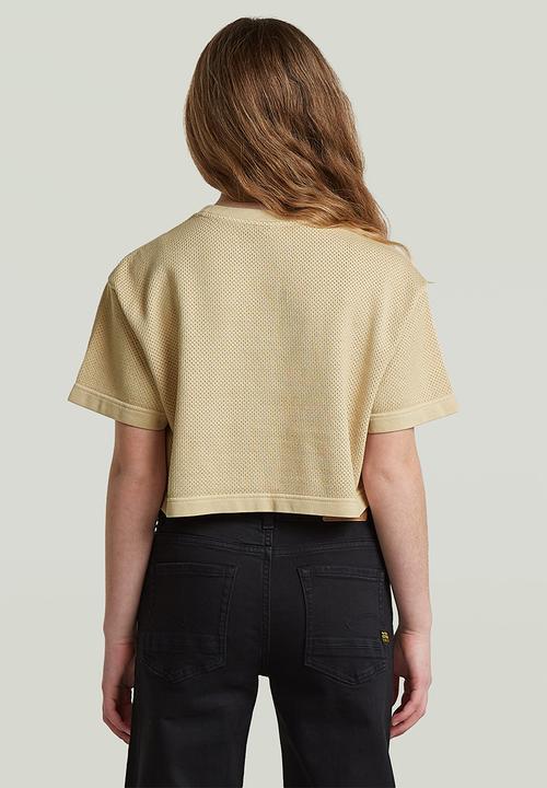 G-STAR - Boxy Cropped Tee Ss G - Dk Brick