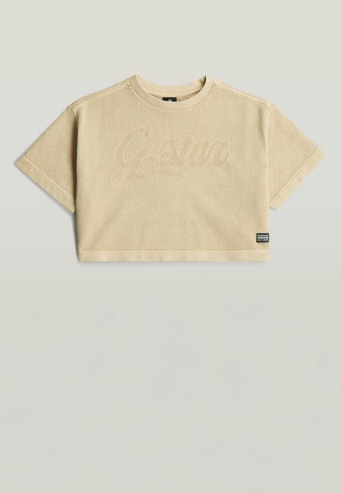 G-STAR - Boxy Cropped Tee Ss G - Dk Brick