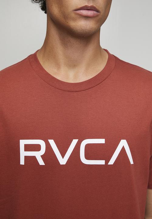 RVCA - Big Rvca Short sleeve Red Stitch - Dusty Red & White Logo