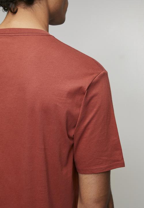 RVCA - Big Rvca Short sleeve Red Stitch - Dusty Red & White Logo