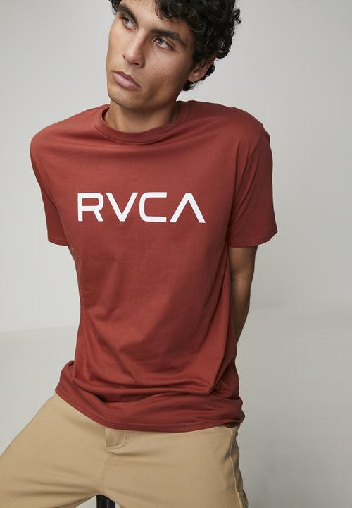 RVCA - Big Rvca Short sleeve Red Stitch - Dusty Red & White Logo