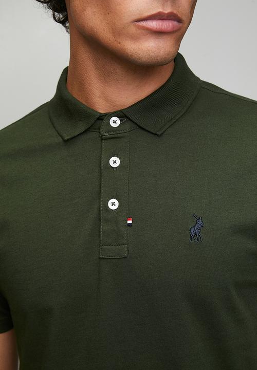 POLO - Jensen Badge Short Sleeve Golfer - Olive