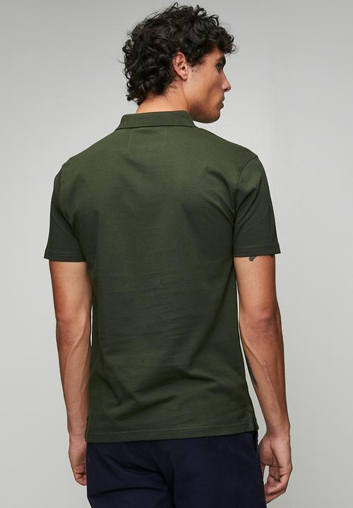 POLO - Jensen Badge Short Sleeve Golfer - Olive