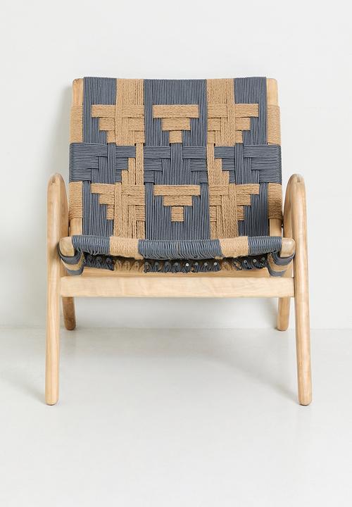 Homewood - Lulu Occasional Chair - Natural & Blue