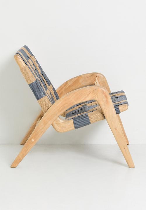 Homewood - Lulu Occasional Chair - Natural & Blue