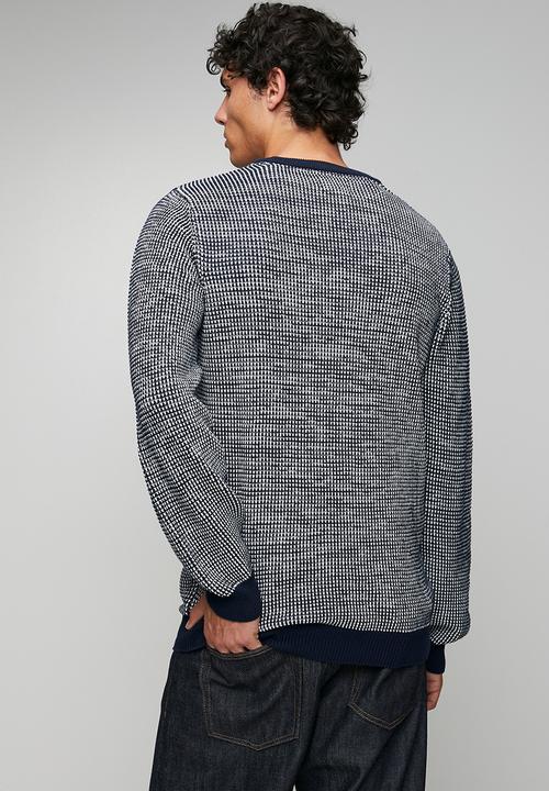 POLO - Atticus Ls Textured Crew Longs  Knitwear - Navy