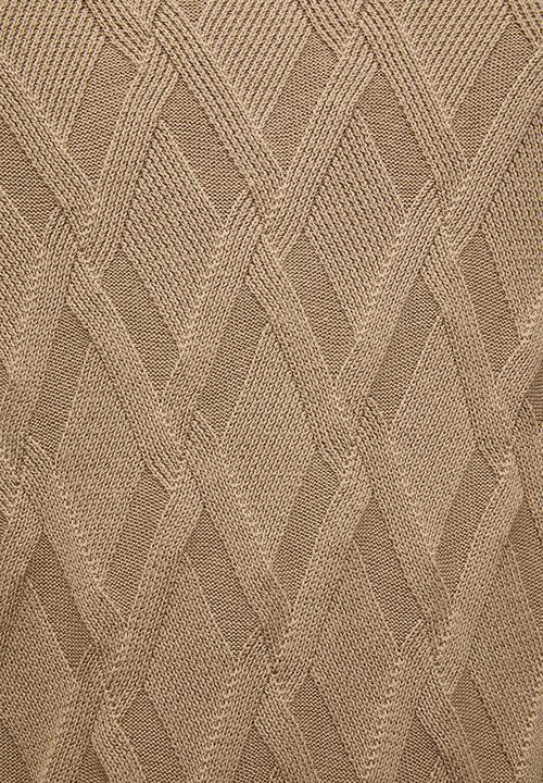 POLO -  Textured Argyle Luxx Knitwear  - Brown