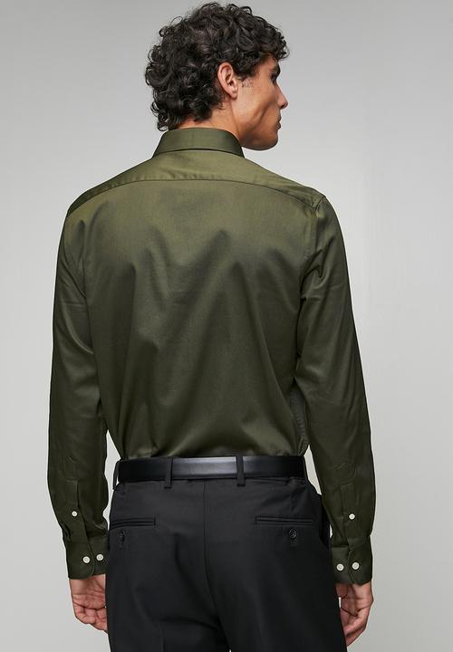 POLO - Greig  Essential Sateen Long Sleeve Shirt - Green