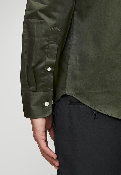 POLO - Greig  Essential Sateen Long Sleeve Shirt - Green