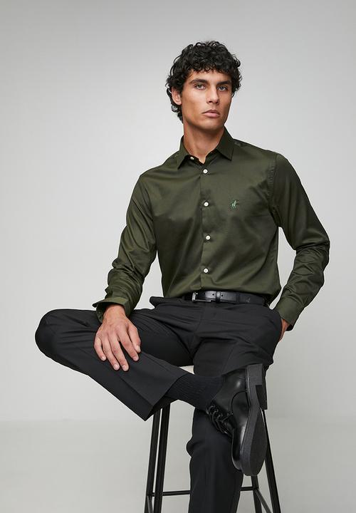 POLO - Greig  Essential Sateen Long Sleeve Shirt - Green