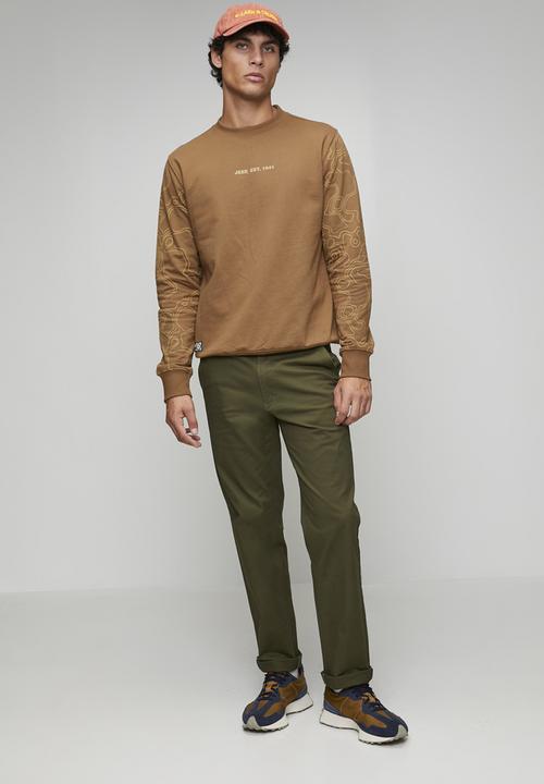 JEEP - Fleece Aop Crewneck  - Brown
