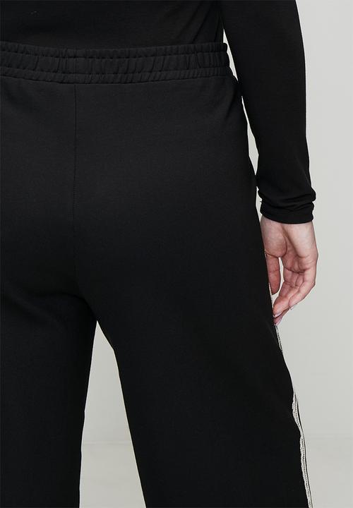 Me&B - Plus Contrast Ponti Pant - Black