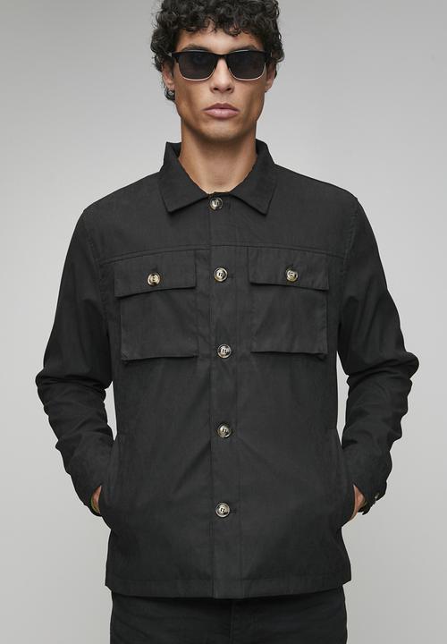 Brave Soul - Pocket Shacket Button Through - Black
