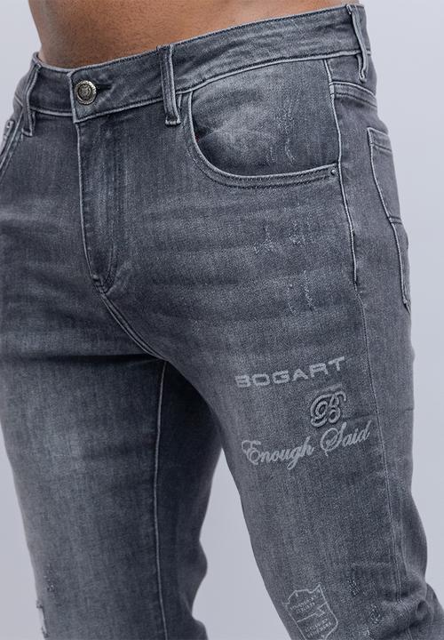 Bogart Man - Bogart enough said distressed denim - grey