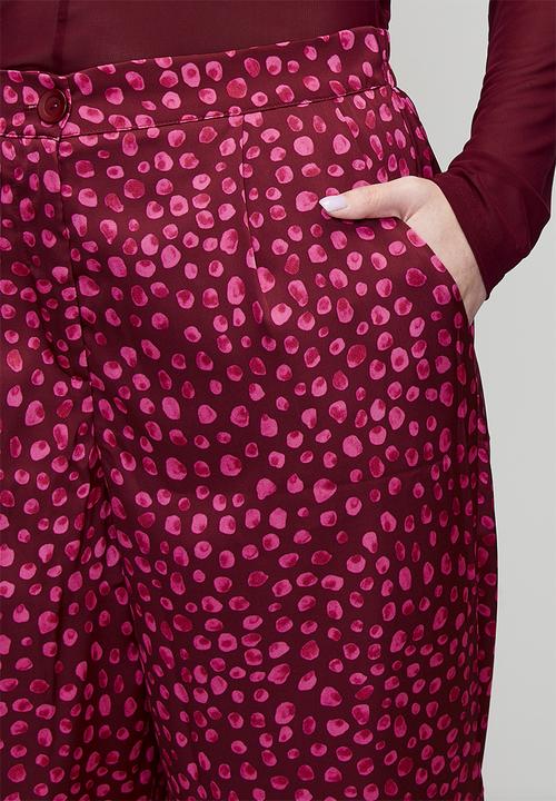 Me&B - Plus Sizzle Pants with Feather Trim - Pink