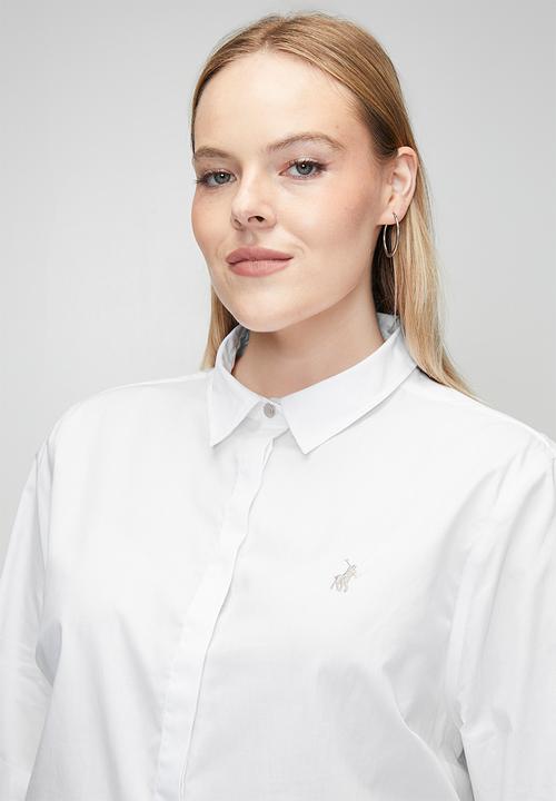 POLO - Plus wmn jamie ls shirt - white