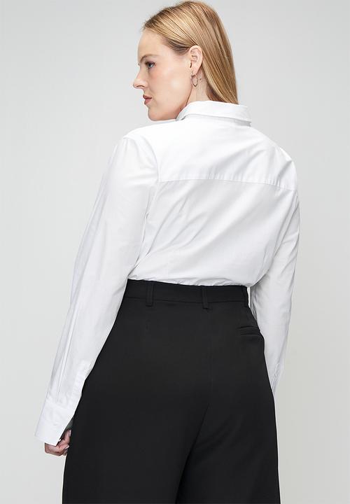 POLO - Plus wmn jamie ls shirt - white