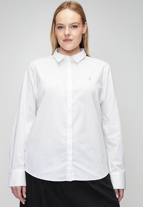 POLO - Plus wmn jamie ls shirt - white