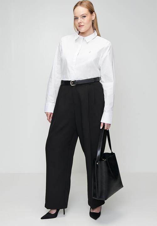 POLO - Plus wmn jamie ls shirt - white