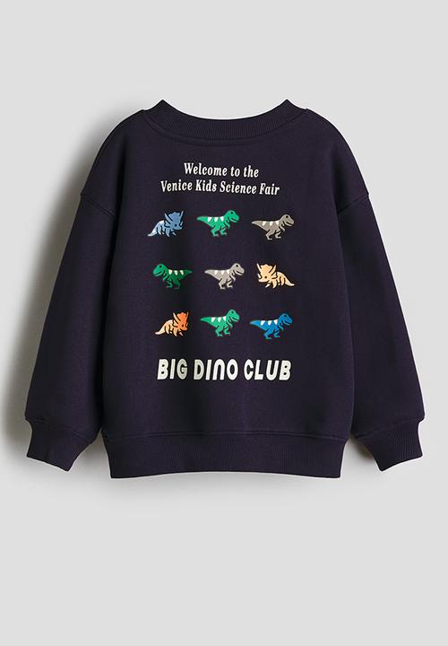 H&M - Printed sweatshirt - navy blue/dinosaur