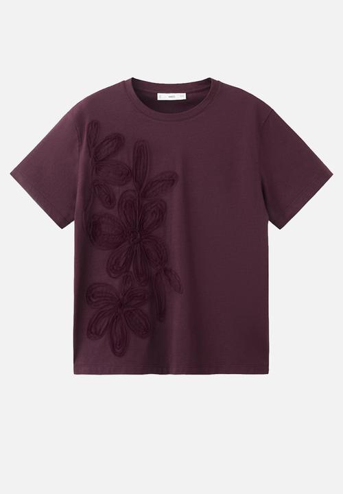 MANGO - T-shirt jazmin - dark red