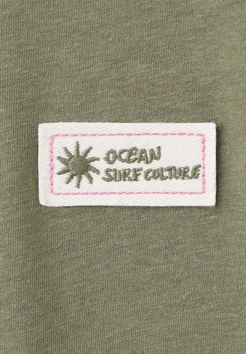 MANGO - T-Shirt Lino - Dark Green