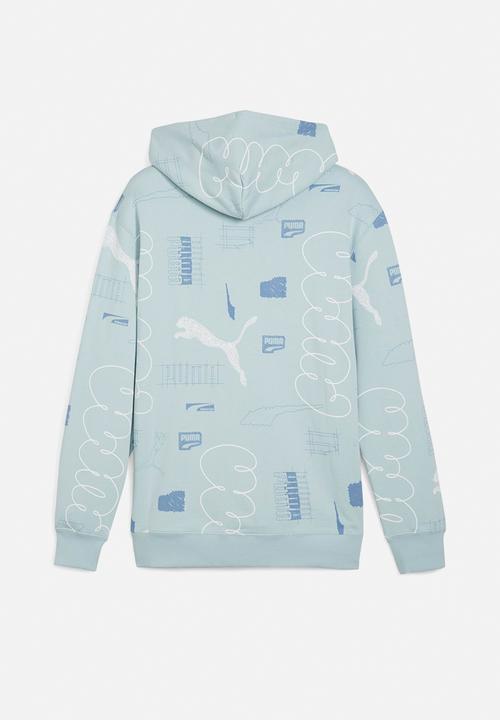 PUMA - Classics brand love aop Hoodie TR - Turquo
