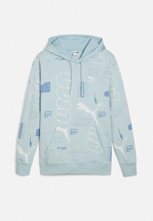 PUMA - Classics brand love aop Hoodie TR - Turquo