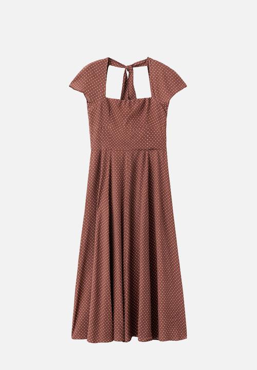MANGO - Dress lila - dark brown
