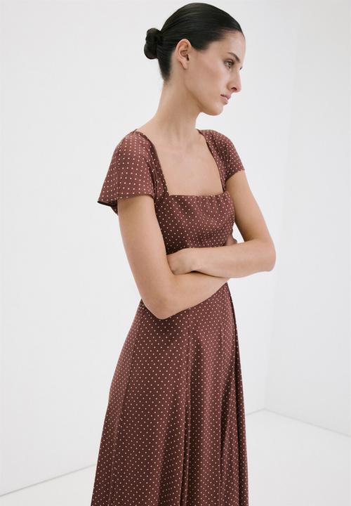 MANGO - Dress lila - dark brown