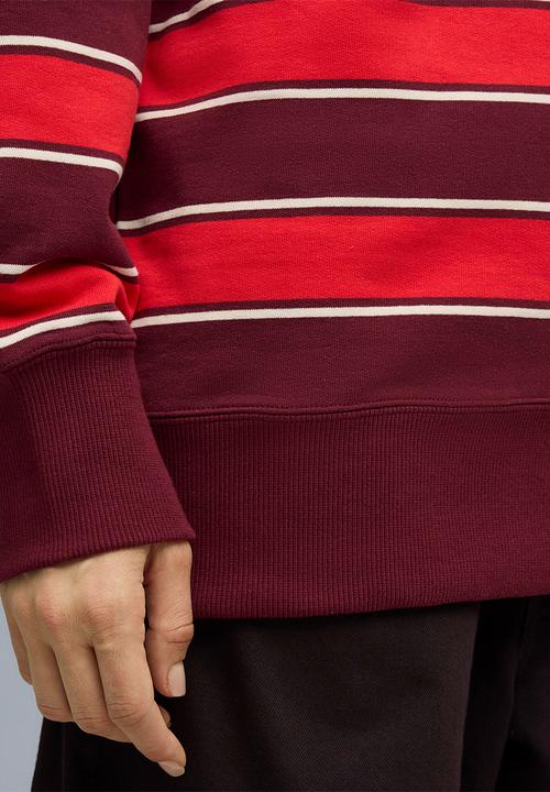 PUMA - Premium Relaxed Stripe Crew unisex TR - Ruby