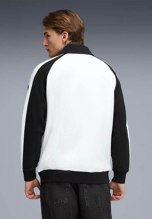 PUMA - T7 Relaxed Wing Collar Jacquard Track Ja - white & black