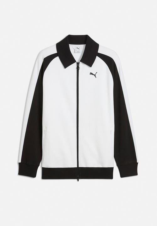 PUMA - T7 Relaxed Wing Collar Jacquard Track Ja - white & black