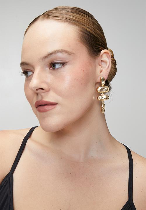 Tessa Design - Drew Oval Drop Earrings - Gold