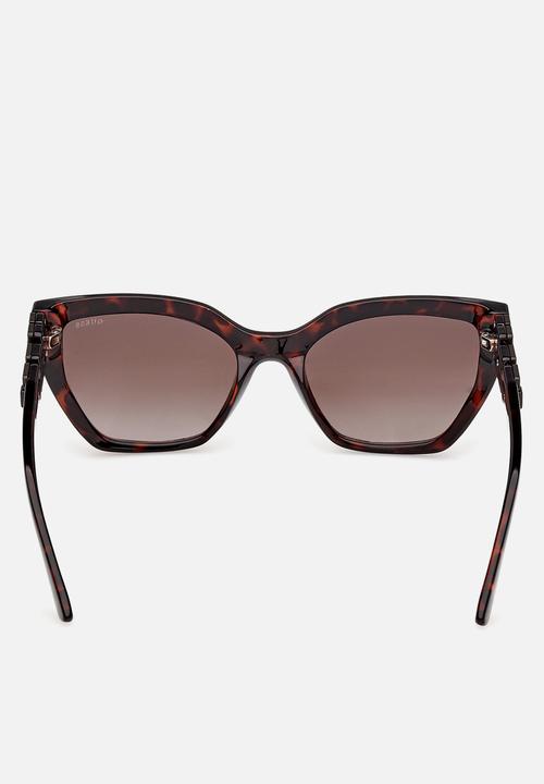GUESS - Cat Eye Shape Sunglasses 55 mm - Dark Havana