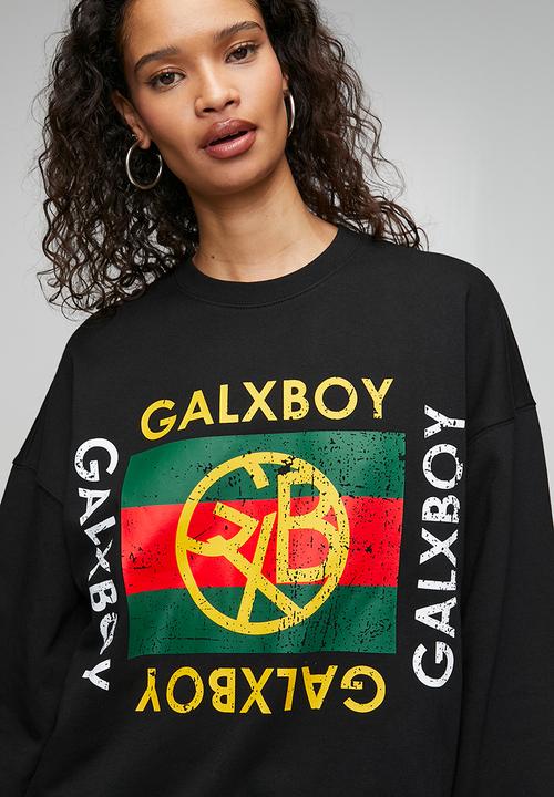 GALXBOY - VINTAGE CREW NECK SWEATER - BLACK