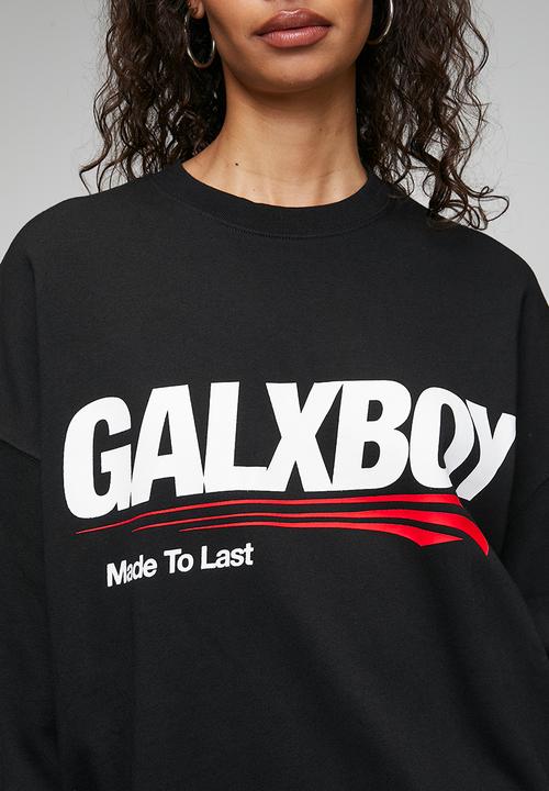 GALXBOY - CALL ME CREW NECK - BLACK