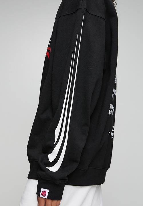 GALXBOY - CALL ME CREW NECK - BLACK
