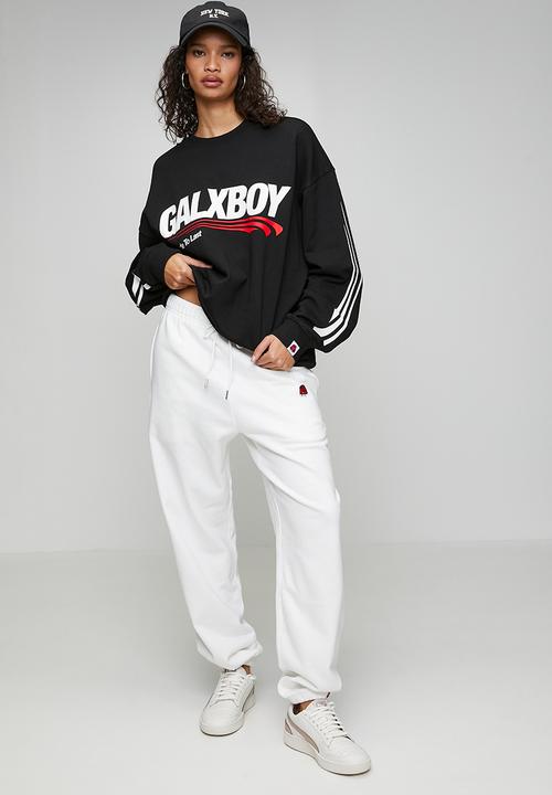 GALXBOY - CALL ME CREW NECK - BLACK