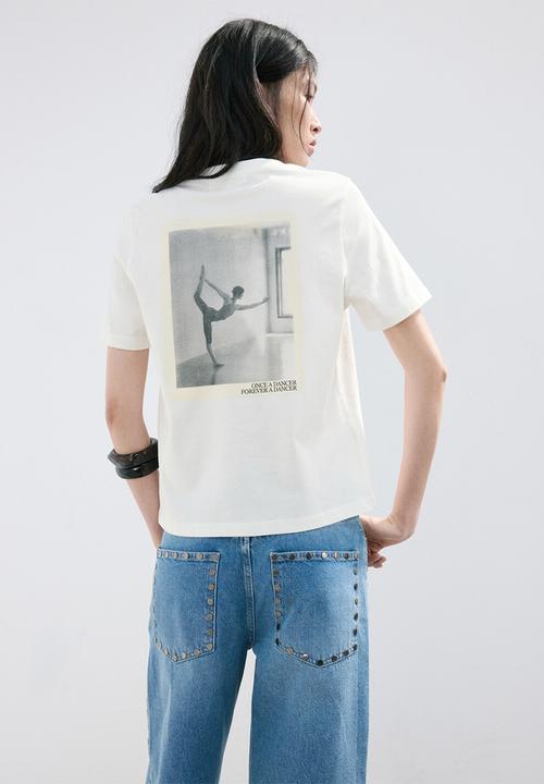 MANGO - T-shirt rin - white