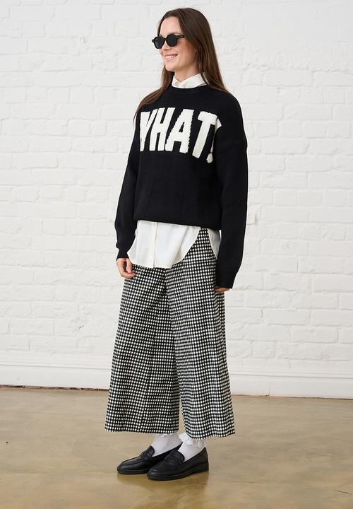 Me&B - Bengaline Pants - Black & White